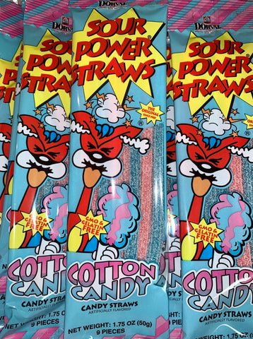 Sour Power Straws | Cotton Candy